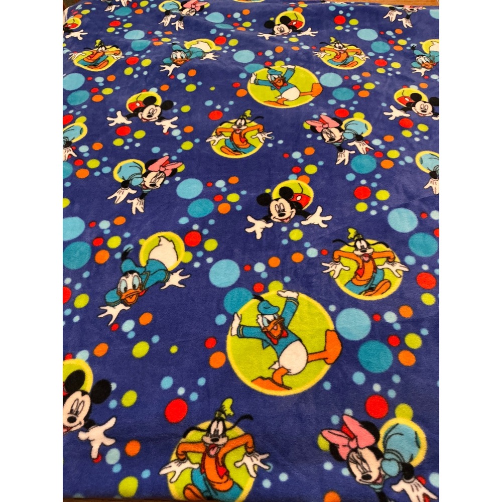Disney Mickey Mouse Friends Fleece Fabric Springs Industries Blue Polka Dot 5yd